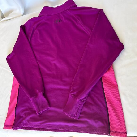 Under Armour ColdGear 1/2 Zip Long Sleeve Top Purple Pink Women’s 1X Fitted - Picture 9 of 10